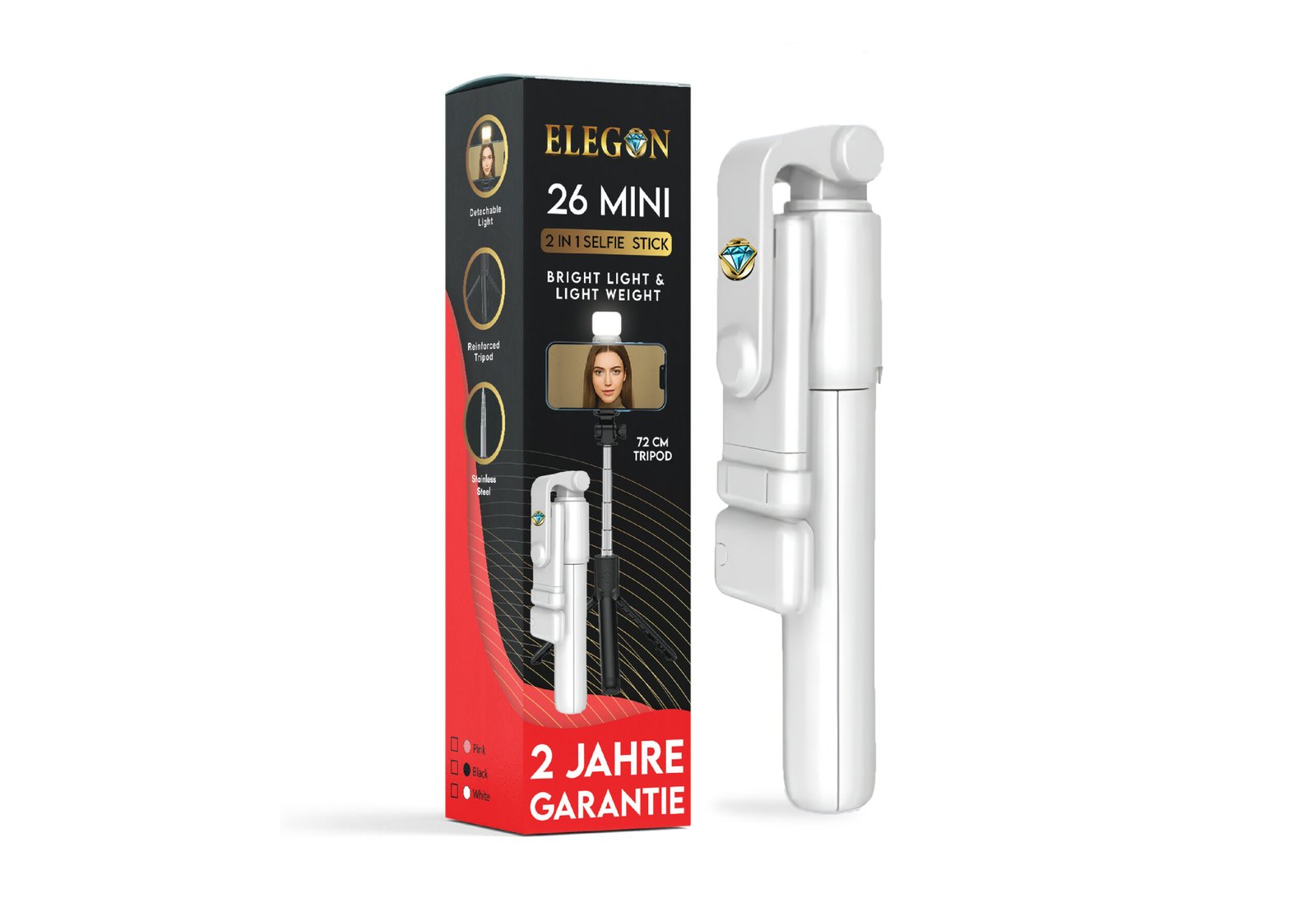 Elegon White 26-Mini Tripod