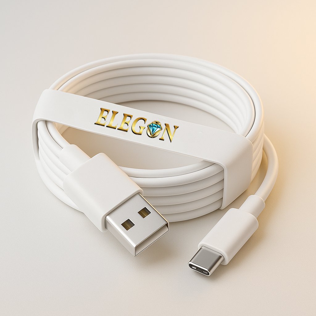 White USB A to USB C 1 Meter