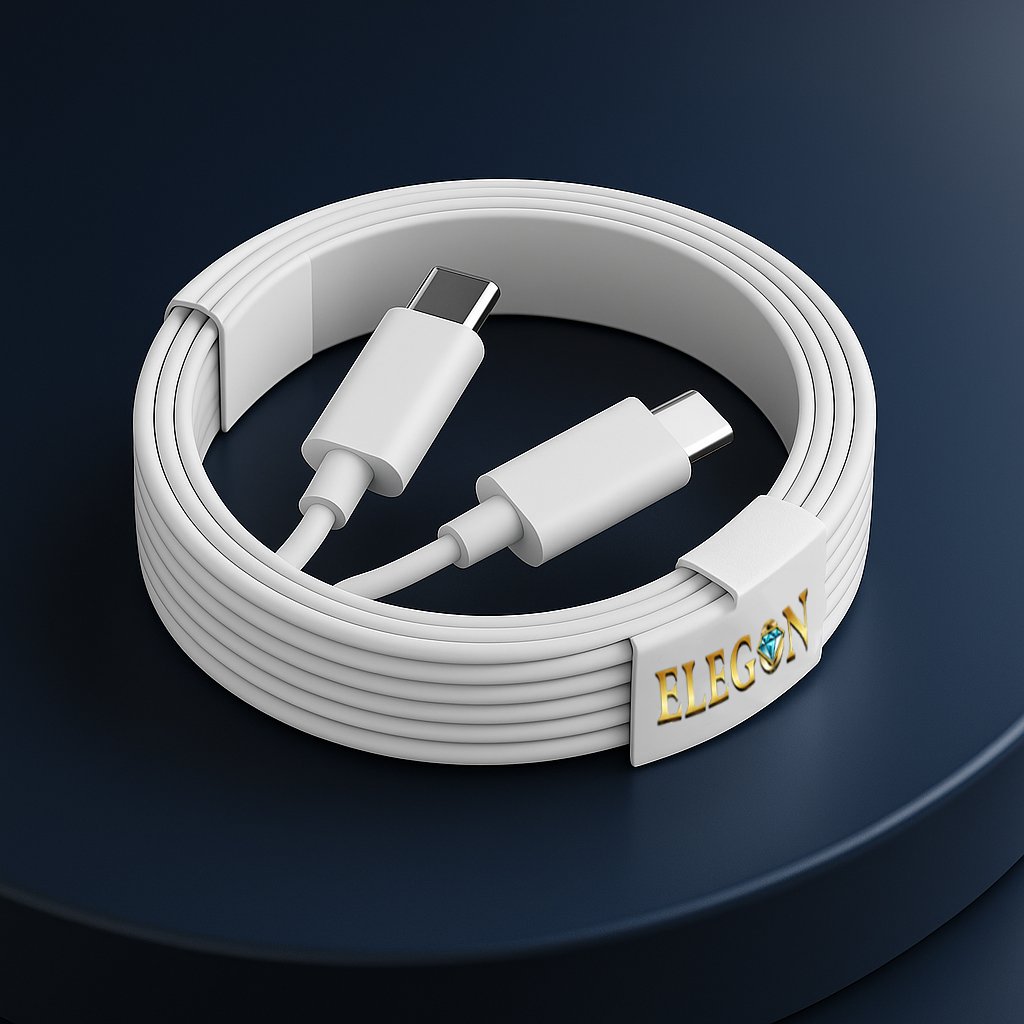 White USB C to USB C -1 Meter